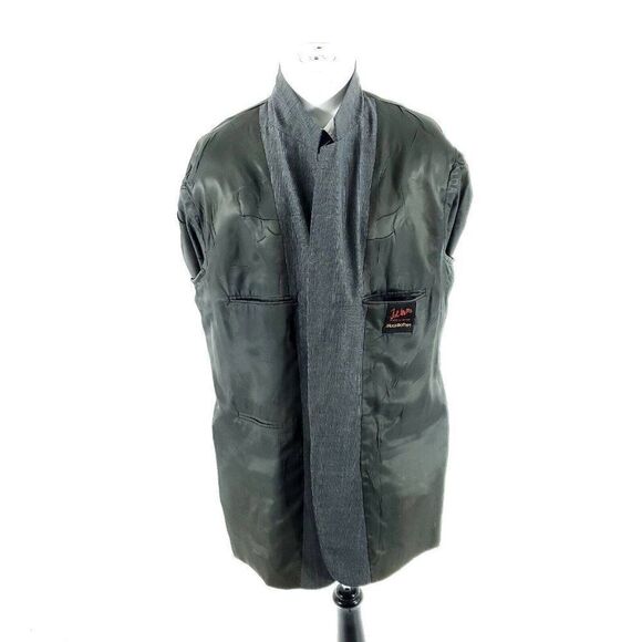 John Weitz Wool 2 Button 2 Piece Suit 42L Gray Birdseye 41/31 Multi-Colored Wind - Picture 9 of 12